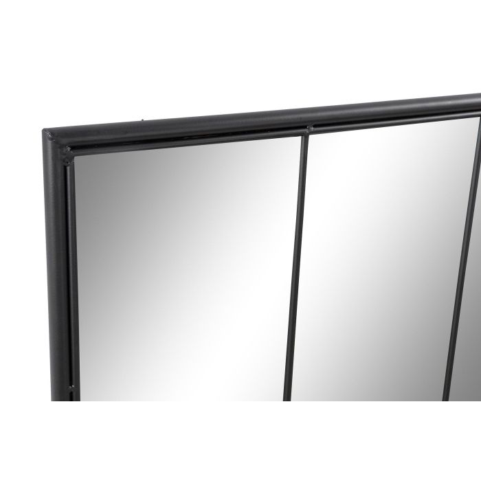Espejo de pared DKD Home Decor Negro Cristal Hierro Ventana 90 x 2 x 90 cm 90 x 1,8 x 90 cm 1