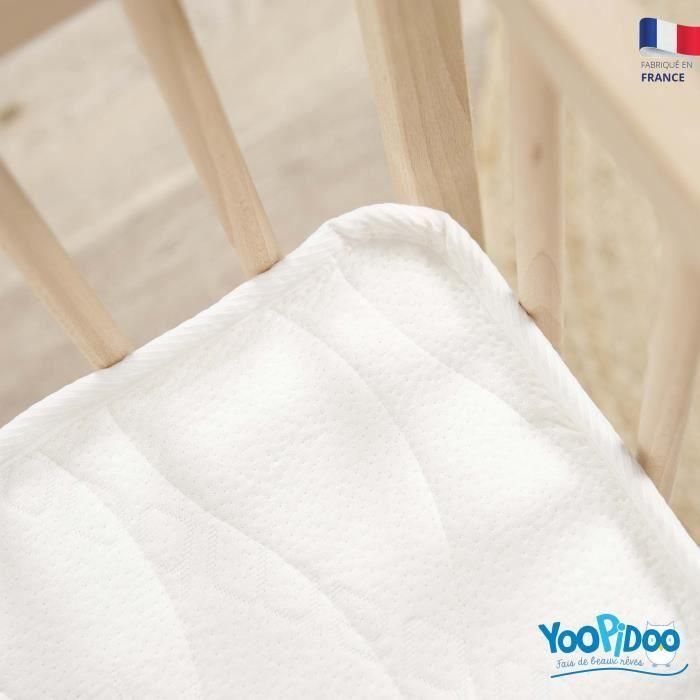 Colchón para bebé de Bambú - YOOPIDOO - 60x120 cm - Viscosa suave y absorbente - Reversible - Desenfundable 2 Colchón para bebé de Bambú - YOOPIDOO - 60x120 cm - Viscosa suave y absorbente - Reversible - Desenfundable 2