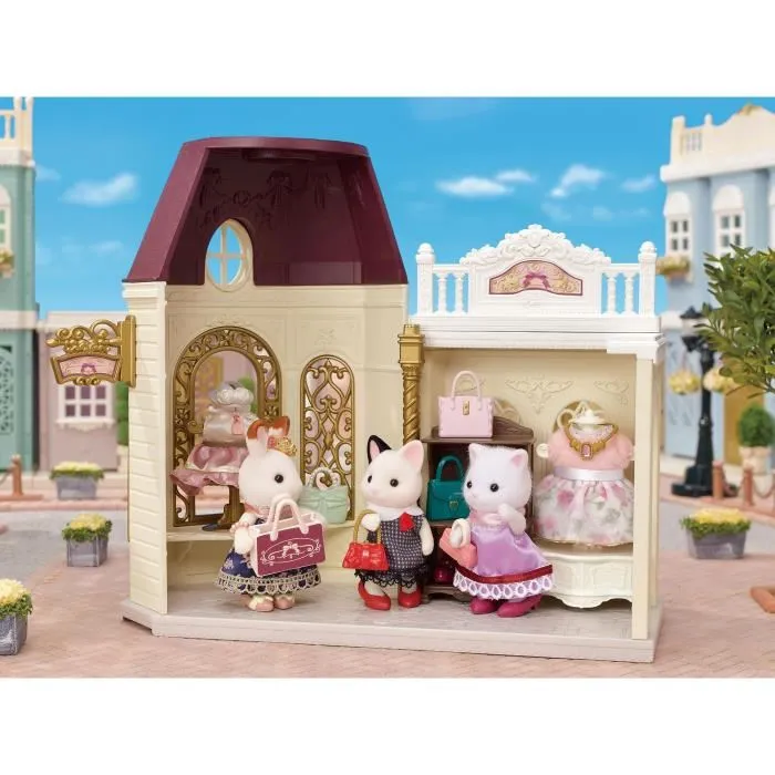 Sylvanian Families 5462 Set Maleta de Moda y Hermana Mayor Gato Bicolor, Muñeca para Niños y Niñas 3