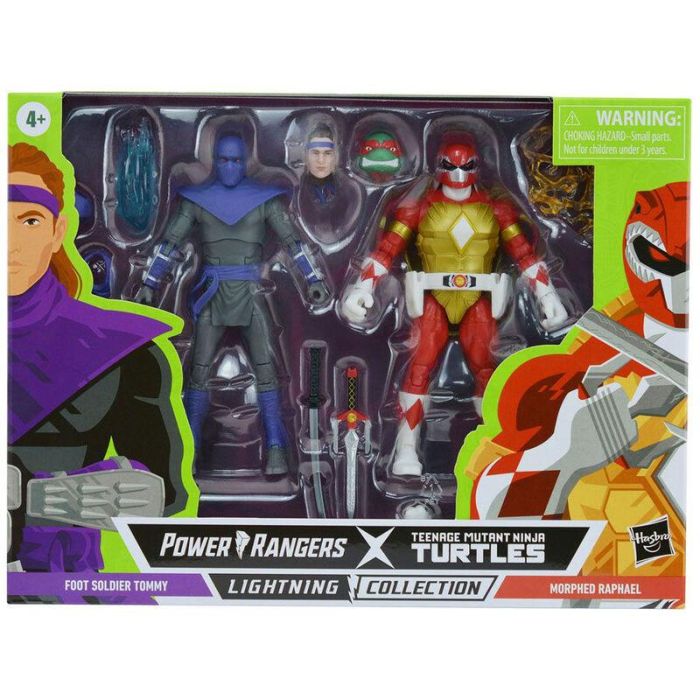 Blister figuras Raphael + Foot Soldier Tommy Tortugas Ninja Power Rangers 15cm 5