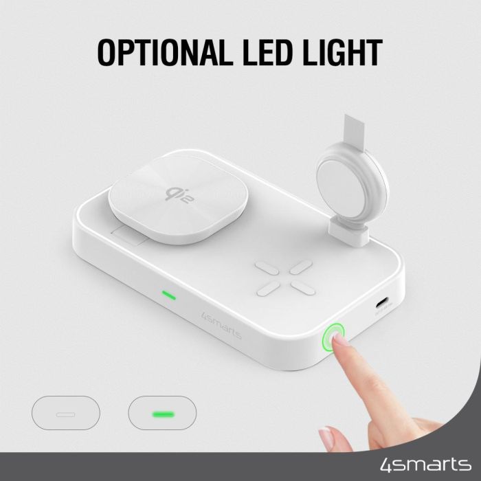 4smarts Qi2 Ladestation Trident mit MFi Fast Charger. wei 4