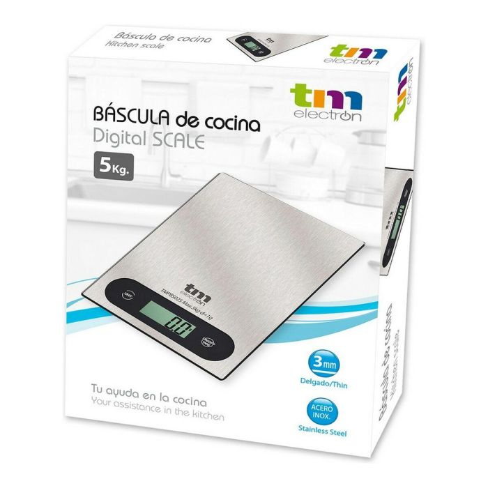 Báscula de Cocina TM Electron Gris 5 kg 2