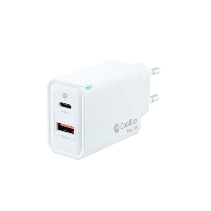 COOLBOX CARGADOR GAN 45W USB-C/USB-A PARED 3 COOLBOX CARGADOR GAN 45W USB-C/USB-A PARED 3