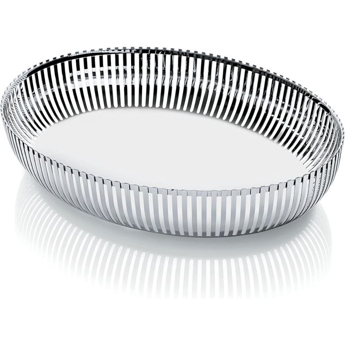 Alessi PCH06/26 Cesto Oval en Acero Inoxidable 18/10 para Fruta, Verdura y Pan 26 cm