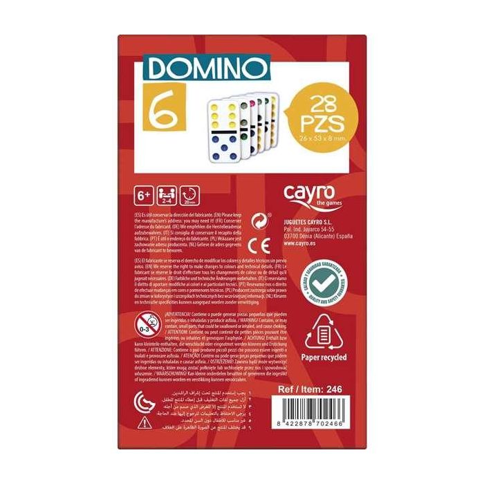 Domino doble 6 colores tamaño pieza 5.1x2.5x0.8 cm 5 Domino doble 6 colores tamaño pieza 5.1x2.5x0.8 cm 5