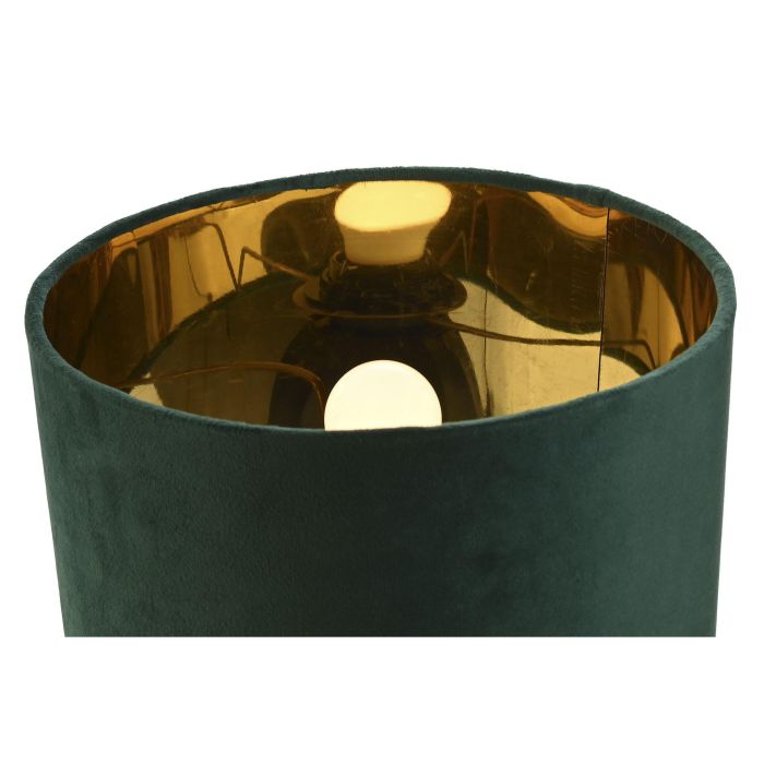 DKD Home Decor Lámpara de Sobremesa con Pantalla de Terciopelo Verde y Negro, Estructura de Aluminio, 26x26x37 cm, Tipo E27 50W 3