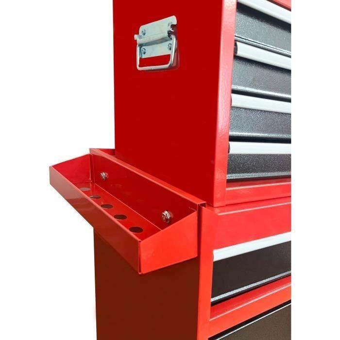 DOMAC Carro de Taller con 7 Cajones Metálicos y Contenedor Móvil Superior. Capacidad 46 kg, 2 Puertas y Ruedas 2 DOMAC Carro de Taller con 7 Cajones Metálicos y Contenedor Móvil Superior. Capacidad 46 kg, 2 Puertas y Ruedas 2