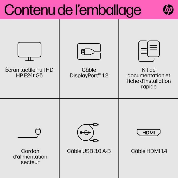 HP E24t G5 Monitor Táctil FHD 10 HP E24t G5 Monitor Táctil FHD 10
