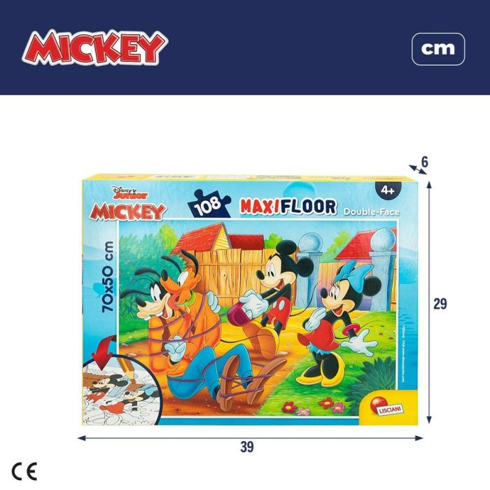 Puzzle Infantil Mickey Mouse Doble cara 108 Piezas 70 x 1,5 x 50 cm (6 Unidades) 1 Puzzle Infantil Mickey Mouse Doble cara 108 Piezas 70 x 1,5 x 50 cm (6 Unidades) 1