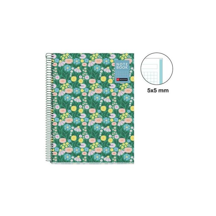 Bloc Miquelrius Natura Notebook 1 Micro.Tapa Dura A4 80H 90Gr Cuadric.5X5 Flor