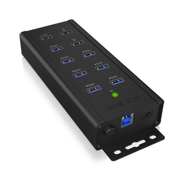 ICY BOX IB-HUB1703-QC3 HUB USB 3.0 de 7 Puertos con 3 Puertos de Carga Rápida QC3.0