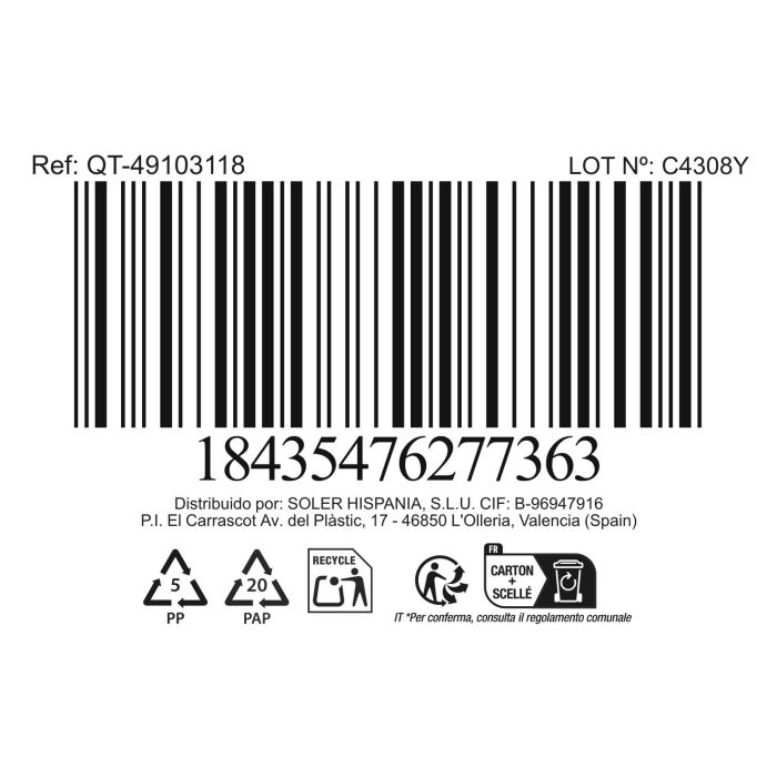 Cazo Hermes 18 cm (2.2L) Acero Inoxidable con Tapa - Inde (8 Unidades) 1 Cazo Hermes 18 cm (2.2L) Acero Inoxidable con Tapa - Inde (8 Unidades) 1