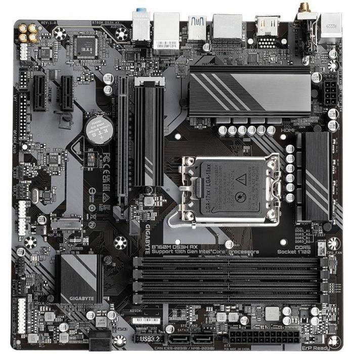 Gigabyte B760M DS3H AX Placa Base mATX LGA 1700 DDR5 Wi-Fi 6E 2.5GbE para Intel Core 14ª Gen 19 Gigabyte B760M DS3H AX Placa Base mATX LGA 1700 DDR5 Wi-Fi 6E 2.5GbE para Intel Core 14ª Gen 19