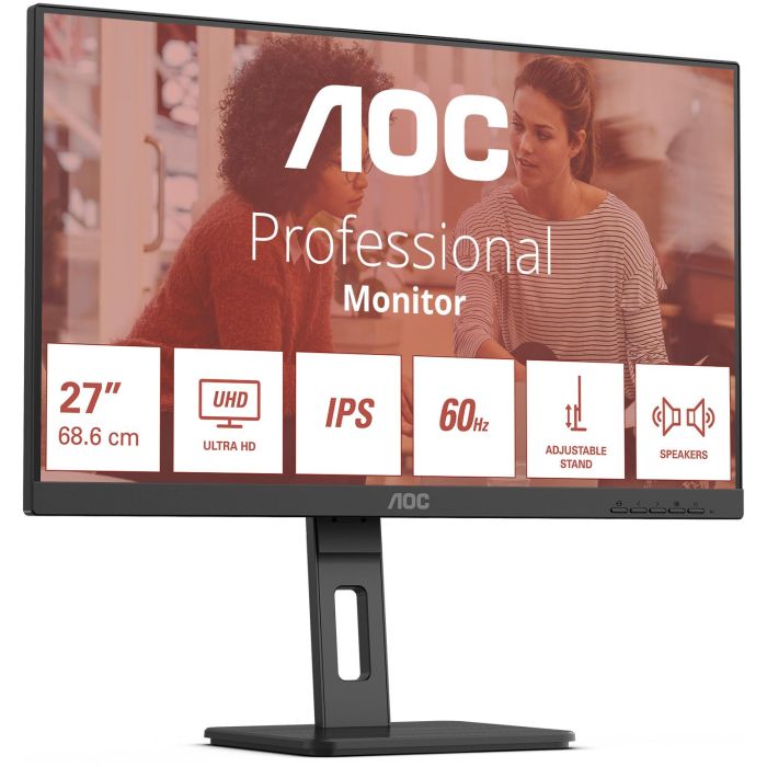 AOC U27E3UF Monitor 27 Pulgadas 4K UHD 3840 x 2160 Pixeles 4 ms IPS Negro 1 AOC U27E3UF Monitor 27 Pulgadas 4K UHD 3840 x 2160 Pixeles 4 ms IPS Negro 1