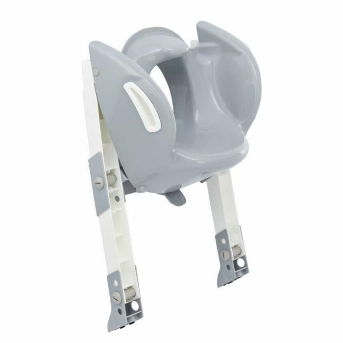 Thermobaby KIDDYLOO Reductor de Inodoro Ultra Inteligente con Pies Regulables, 2 Alturas de Escalón, Plegable Gris Charme 3