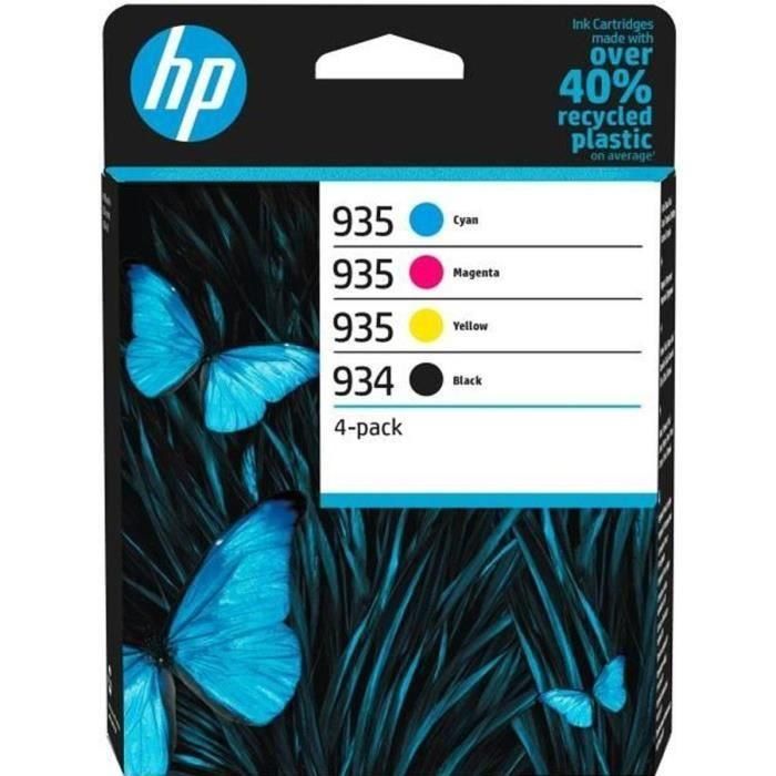 HP Pack 4 Cartuchos Tinta Original Nº 934-5 Bk C M Y Officejet Pro 6200 6800 Series