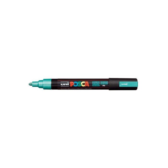 Posca Rotulador de Pintura PC-5M, Punta Cónica 1.8-2.5 mm, Base Agua, No Permanente, Verde Metálico