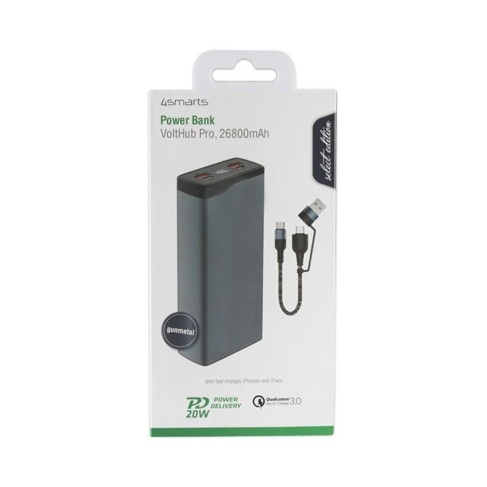4smarts Powerbank VoltHub Pro 26800mAh QuickCharge PD gunmetal 1 4smarts Powerbank VoltHub Pro 26800mAh QuickCharge PD gunmetal 1