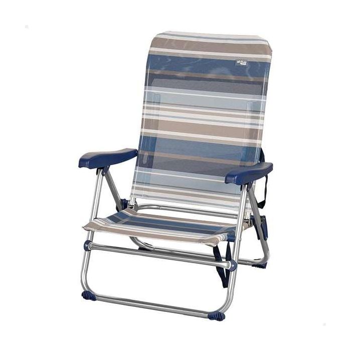Silla playa aluminio plegable mykonos 5 posiciones 61x50x85 cm con asa. Silla playa aluminio plegable mykonos 5 posiciones 61x50x85 cm con asa.