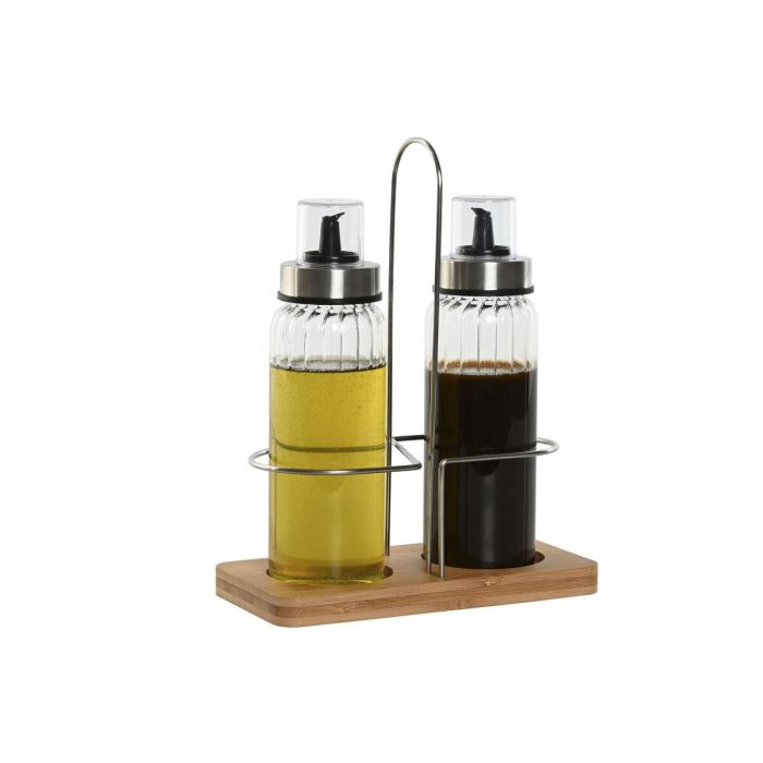 Aceitera Vinagrera Basicos DKD Home Decor Transparente Natural 9.3 x 24 x 18.5 cm Set de 2 1