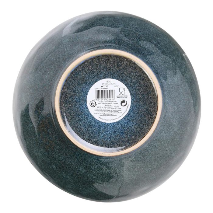 Home Deco Factory Bol Gres Azul Natural Diámetro 19.5 cm Altura 7.3 cm Capacidad 800 ml 1