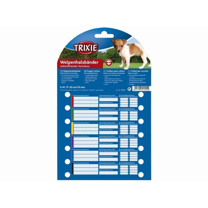 Collar para Perro Trixie Negro Rojo Azul Cobalto Manzana S/M 17-25 cm (6 Unidades) 1 Collar para Perro Trixie Negro Rojo Azul Cobalto Manzana S/M 17-25 cm (6 Unidades) 1