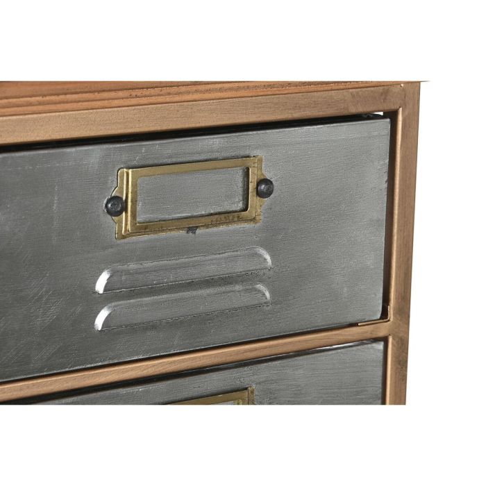 Cajonera Home ESPRIT Marrón Gris Plateado Natural Metal Abeto Loft 66 x 33,5 x 121 cm 3 Cajonera Home ESPRIT Marrón Gris Plateado Natural Metal Abeto Loft 66 x 33,5 x 121 cm 3