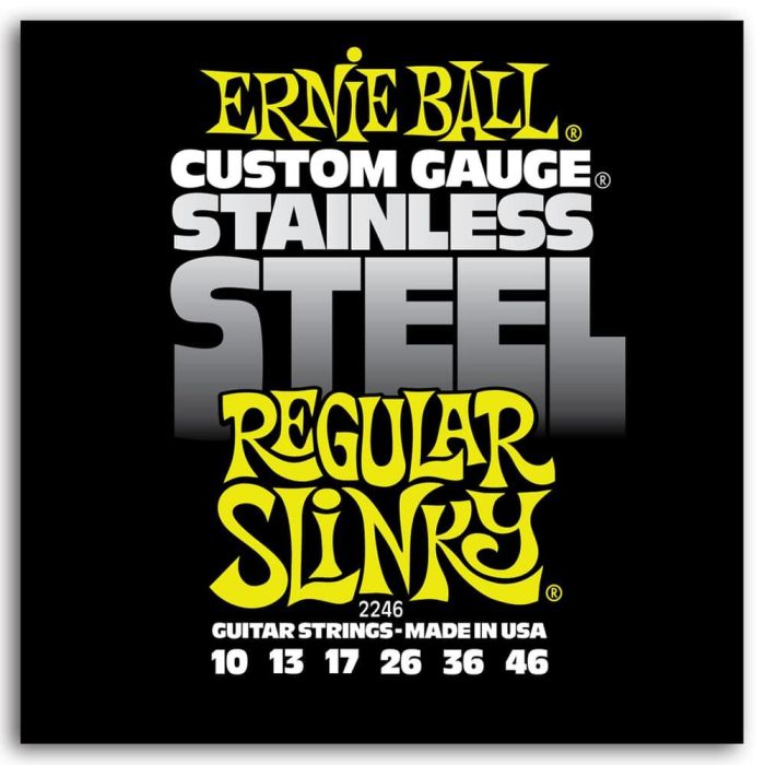 ERNIEBALL Juego Cuerdas Guitarra Eléctrica Slinky S. Steel Regular 10-46