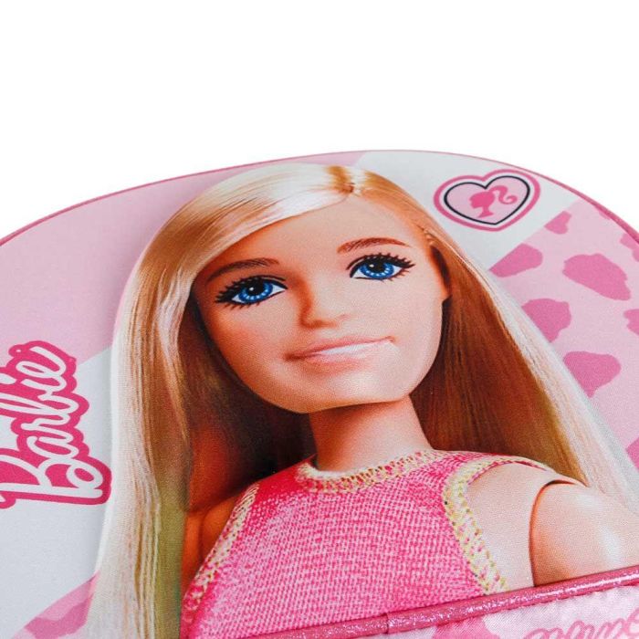 Barbie Bolsa Portamerienda 3D Fashion Rosa con Forro Isotérmico, Asa Ajustable y Diseño con Relieve 4