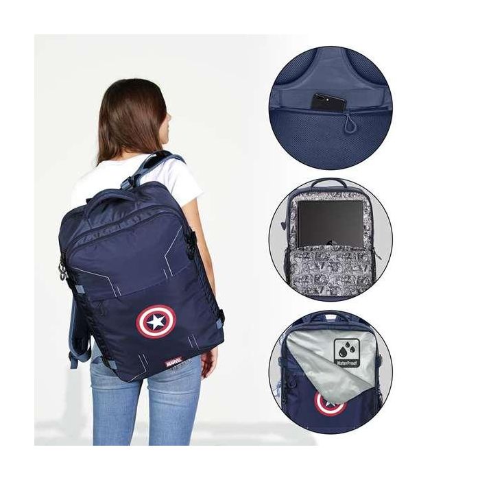 Karactermania Mochila Capitán América Gears 33 x 23 x 47 cm Poliéster Impermeable con Compartimento Portátil 3 Karactermania Mochila Capitán América Gears 33 x 23 x 47 cm Poliéster Impermeable con Compartimento Portátil 3