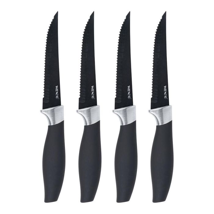 Wenko Otis Cuchillo para Carne 4 Piezas Hoja Dentada Mango Ergonómico Ideal Barbacoas