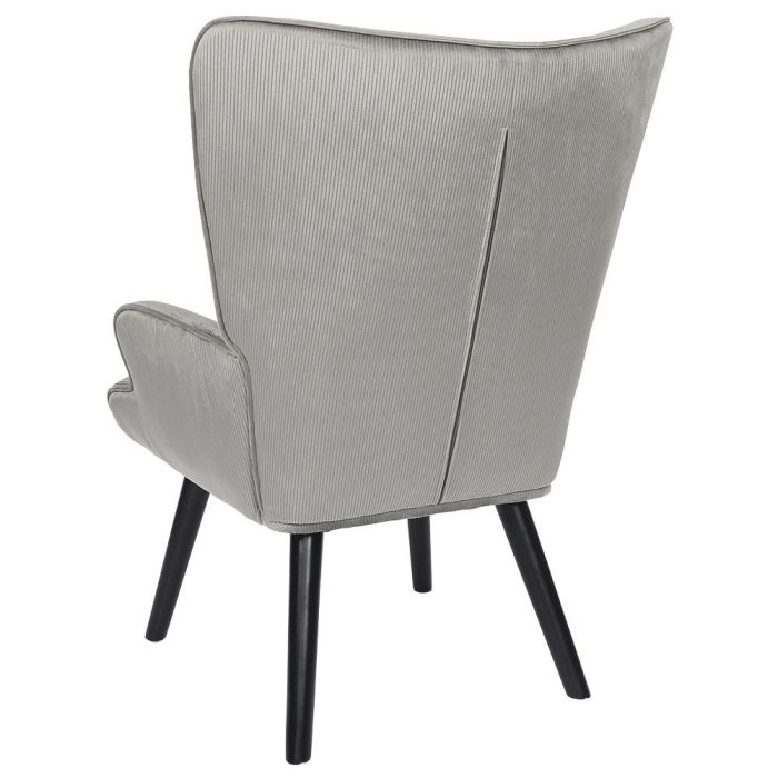 Home Deco Factory Butaca Sillón Giulia Gris de Acero con Patas de Madera y Tapizado de Poliéster 68x75x96 cm 4