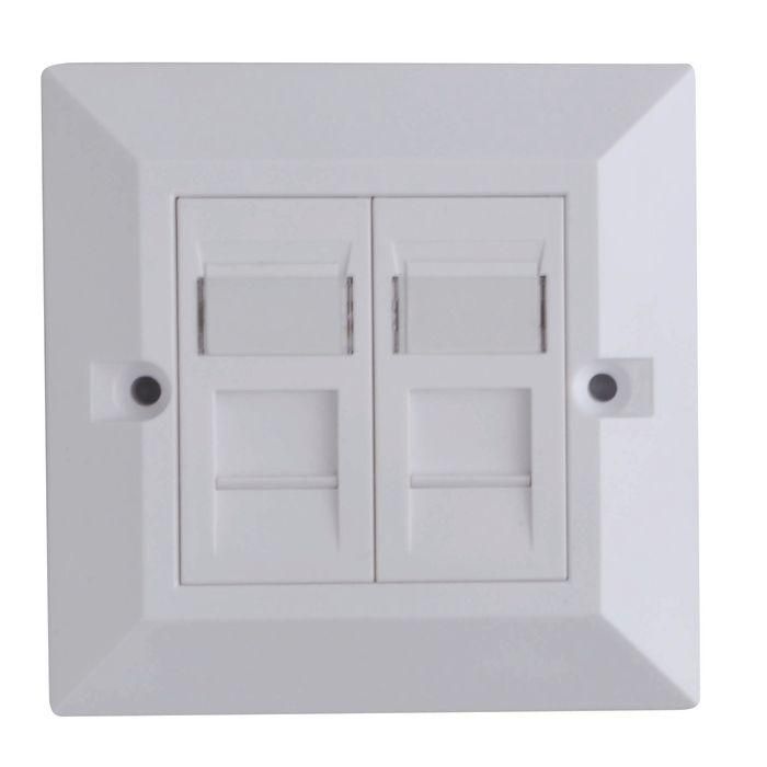 Lanview Placa Frontal CAT6 Doble Gang Pre-Cargada Tipo UK 86x86mm 0 Lanview Placa Frontal CAT6 Doble Gang Pre-Cargada Tipo UK 86x86mm 0