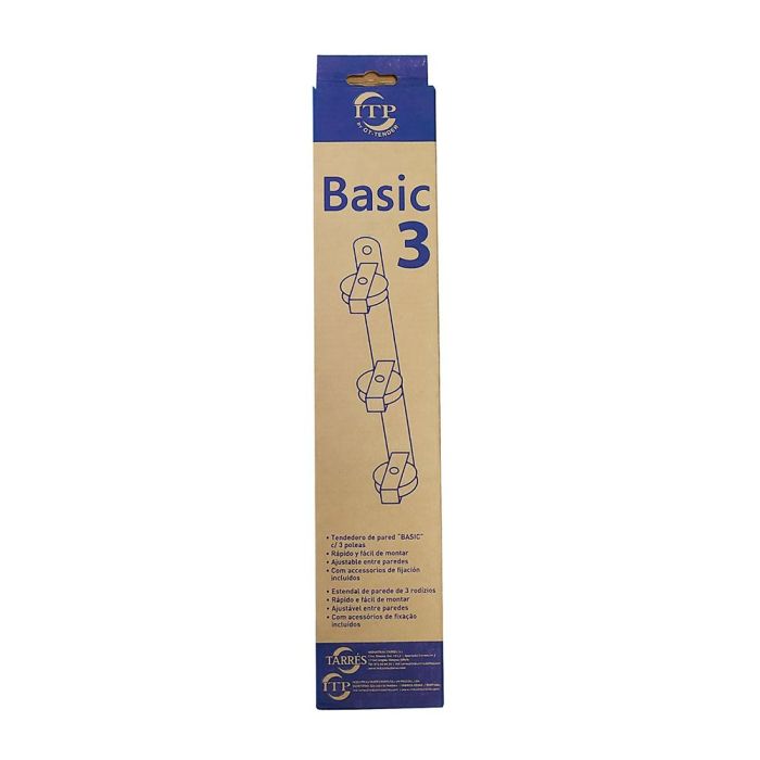 Tendedero de pared basic c/3 poleas blanco 37x5x5cm 1