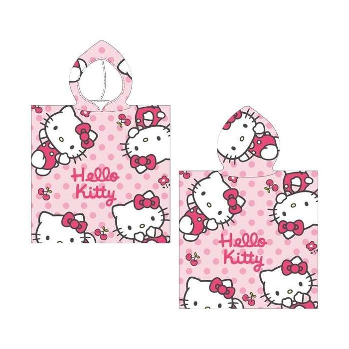 Cerdá Poncho Microfibra Hello Kitty 50x115 cm Rosa Claro para Niños +3 Años 1
