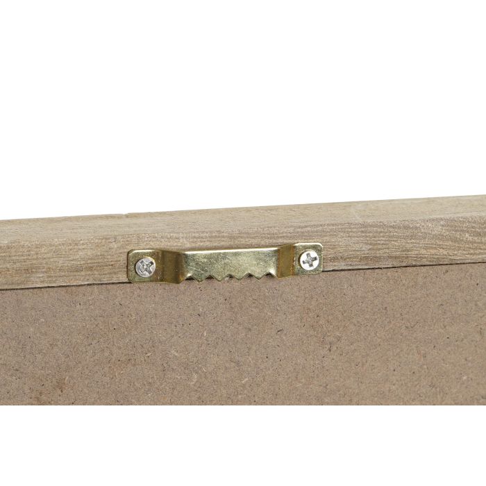 DKD Home Decor Hangzhou design 26b Cuadro Mediterraneo Natural Blanco Yute MDF 40 x 40 cm (3 Unidades)