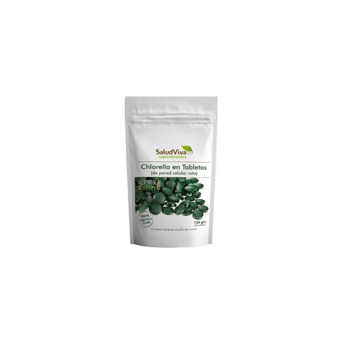 SALUD VIVA Chlorella ecológica en tabletas 260 comprimidos. Alto contenido en fibra y vitaminas. Fuente de B12, hierro y magnesio.