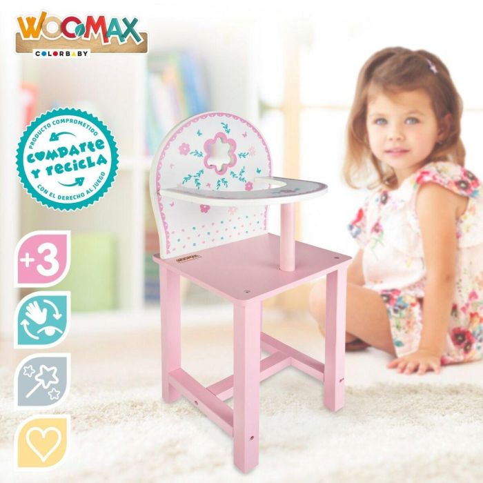 Trona Woomax 25 x 55 x 20 cm Muñecas Blanco Rosa 2 Unidades 4 Trona Woomax 25 x 55 x 20 cm Muñecas Blanco Rosa 2 Unidades 4