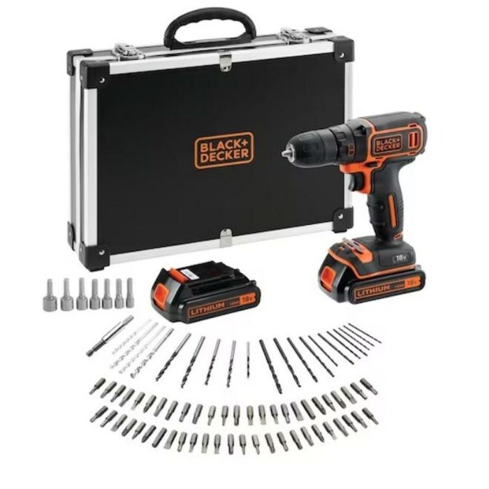 Black & Decker BDCDC18BAFC Taladro Atornillador Inalámbrico 18V Li-Ion 2 Baterías, 80 Accesorios, Vel. Variable, 10 Pos. Torque 3