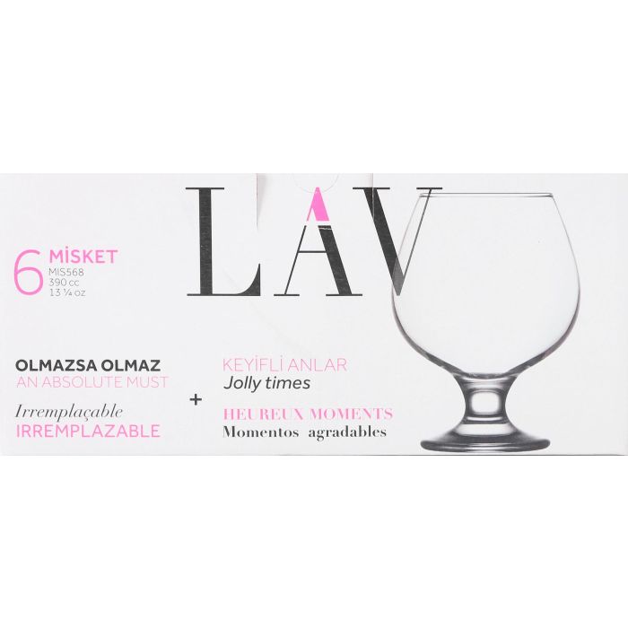 Lav Set 6 Copas Coñac 390Cc Misket (4 Cajas) 1