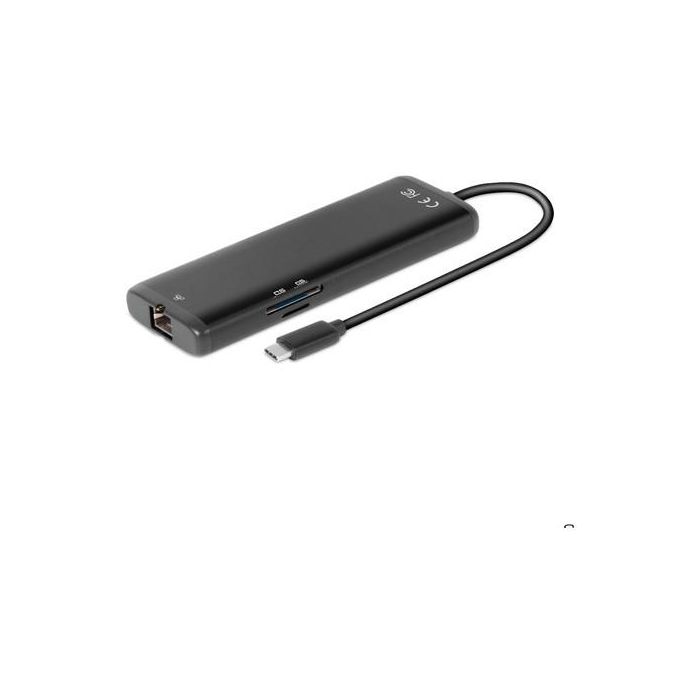 Club3D USB-8-in1-HUB USB-C a HDMI/DisplayPort/2xUSB/USB-C/RJ45 100W - Hub Multipuerto 8 en 1 para Portátil