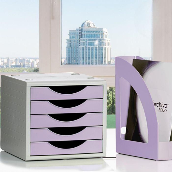 Modulo 5 Cajones Archivo 2000 Archivotec Malva Pastel 2