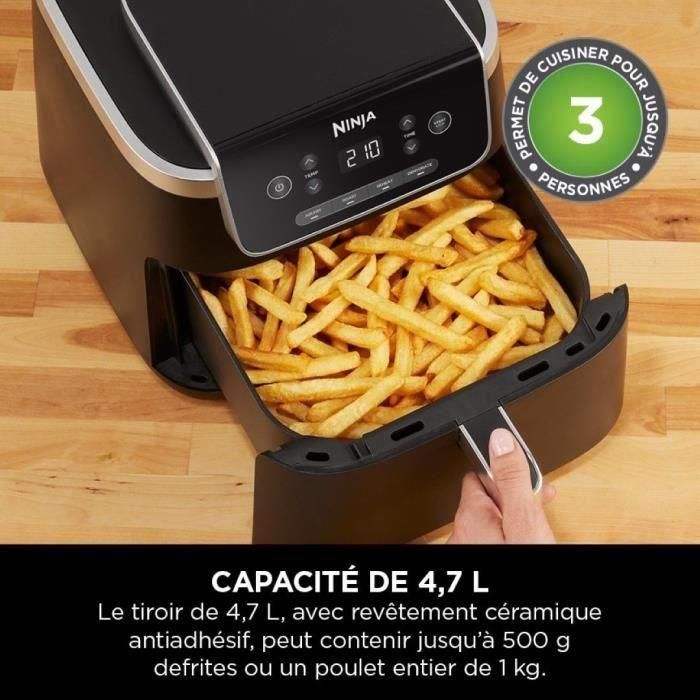 Ninja Freidora de Aire 4 en 1, 4.7L, 2000W, Apto para Congelados, Cesta Antiadherente, 6 Raciones, 4 Funciones 4 Ninja Freidora de Aire 4 en 1, 4.7L, 2000W, Apto para Congelados, Cesta Antiadherente, 6 Raciones, 4 Funciones 4