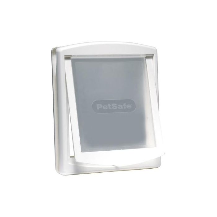 Petsafe Staywell Puerta Abatible para Perros Grande Blanca hasta 45kg, 290mm Ancho de Espalda, 2 Posiciones de Cierre