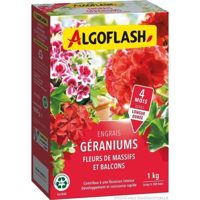 Algoflash Naturasol SMART1N Fertilizante para Geranios, Flores de Camas y Balcones, 1 kg 1