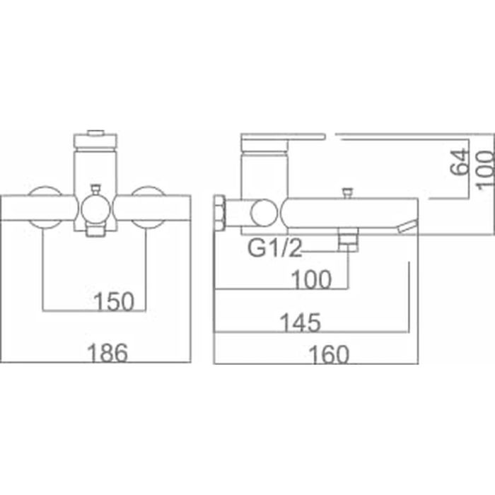 Columna de Ducha Imex ROMA ORC BDR001-4ORC Acero Inoxidable 150 cm 2 Posiciones 1