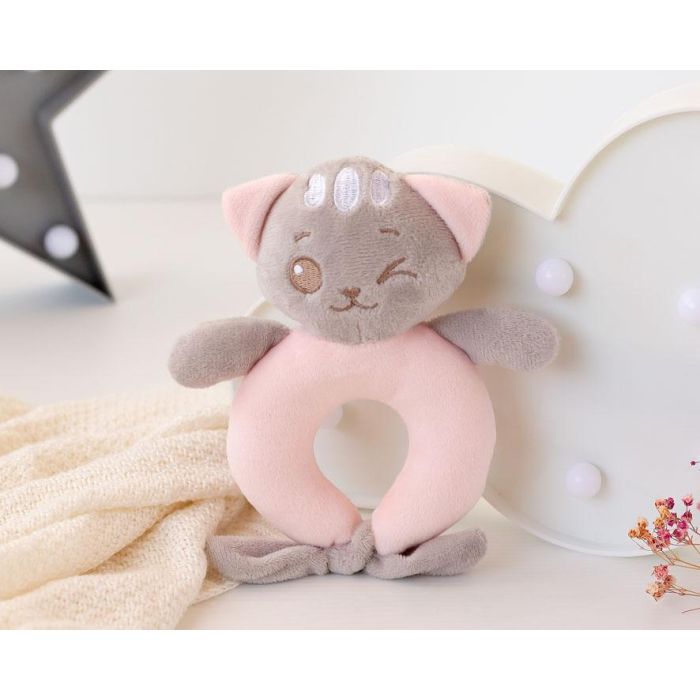 KioKids Sonajero Peluche Gatito Rosa para Bebés +3 Meses | Juguete Suave y Blandito para Desarrollo Sensorial y Auditivo 0 KioKids Sonajero Peluche Gatito Rosa para Bebés +3 Meses | Juguete Suave y Blandito para Desarrollo Sensorial y Auditivo 0