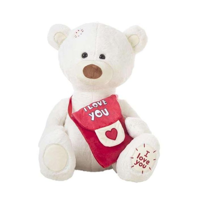 Creaciones Llopis Peluche Oso Blanco Mensajero 55cm 1 Creaciones Llopis Peluche Oso Blanco Mensajero 55cm 1