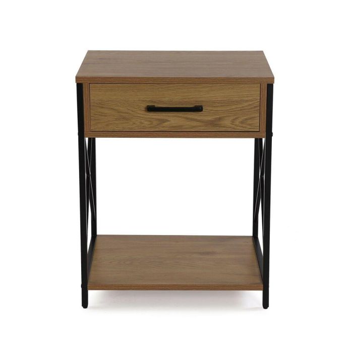 Mesilla de Noche Oscura Hermi Versa 40x60 cm - Madera, Metal, PVC 3 Mesilla de Noche Oscura Hermi Versa 40x60 cm - Madera, Metal, PVC 3
