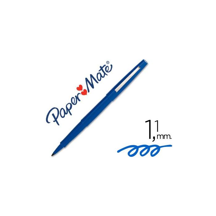 Rotulador Paper Mate Flair Original Punta Fibra Azul 12 unidades